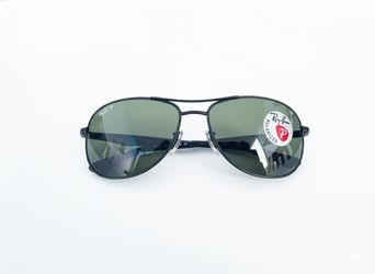 RAY-BAN RB3519 006/9A MATTE BLACK W/ GREEN POLARIZED AVIATOR SUNGLASSES NEW