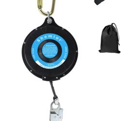 50FT Web Self Retracting Lifeline, No Tangle Lightweight Housing SRL, Self Retractable Safety Lanyard, Fall Arrest Protection PPE Gear for Roofing 