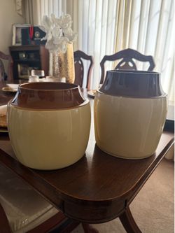 Mid-Century Modern Ceramic Planters / Vases – Set of 2