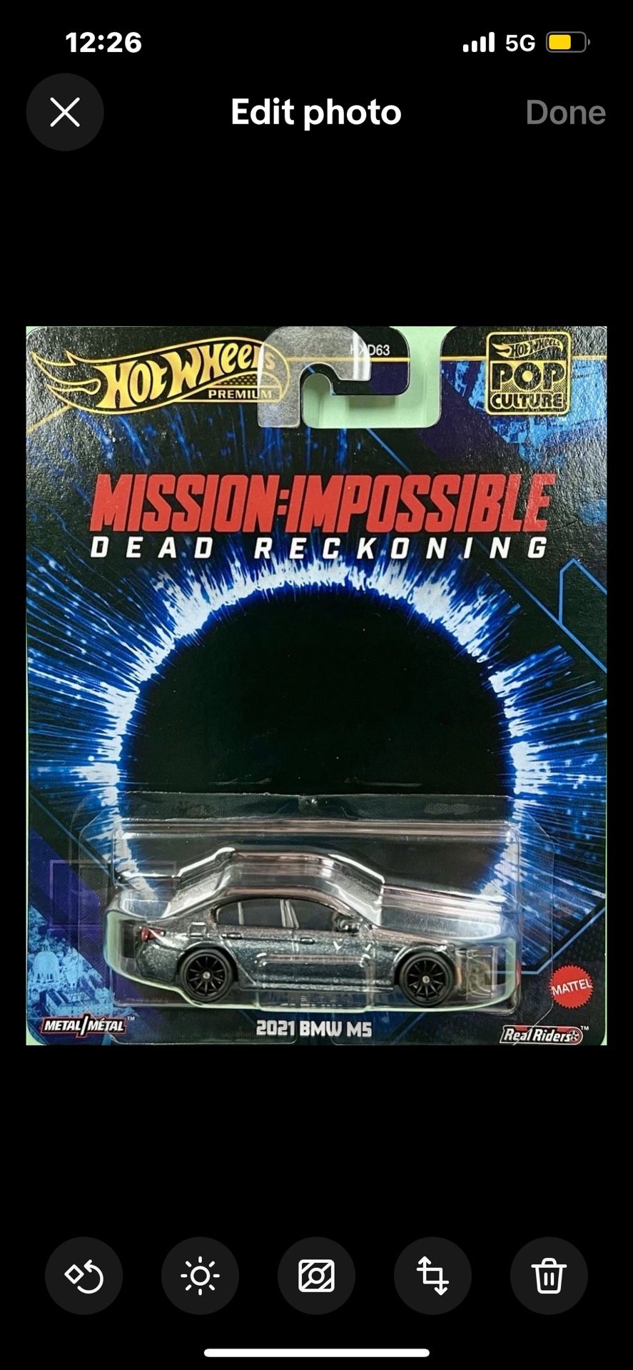 2025 Hot Wheels Pop Culture 2021 BMW M5 GUNMETAL | MISSION:IMPOSSIBLE