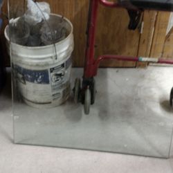 Two Pieces Frosted Beveled Edges Glass Table Tops