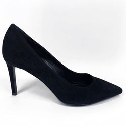 YSL Saint Laurent Women's Black Suede Leather Pumps Heels