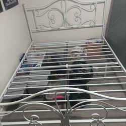White Queen bed frame