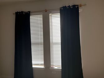 90 inch Blackout Curtains with Gold Rod and wall mounts