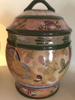 Gorgeous French Country Canister Set with teapot