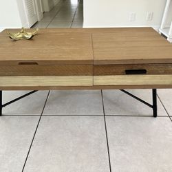 Modern Lift-Top Coffee Table with Drawers – $40 OBO