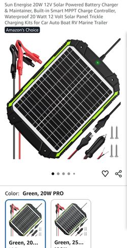 Sun Energise 20W 12V Solar Powered Battery Charger