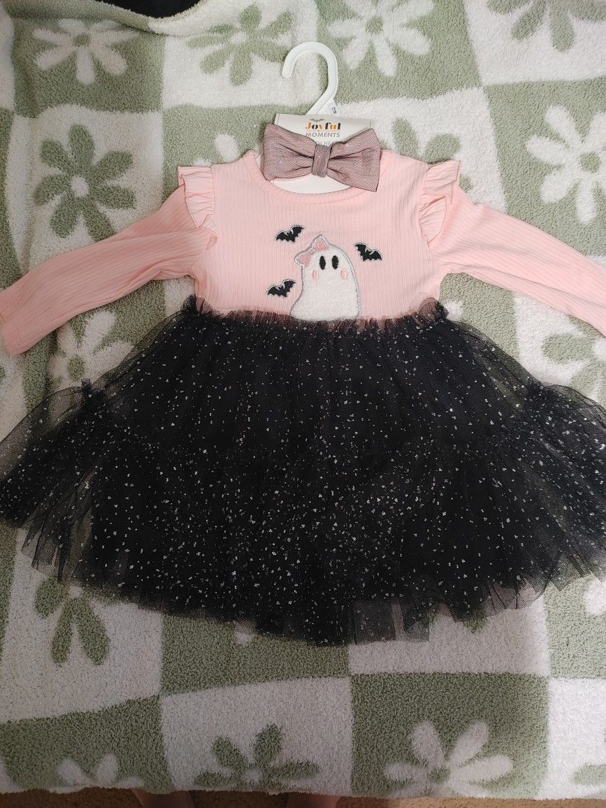 Ghost And Bats Halloween Baby Dress - New - Multiple Sizes