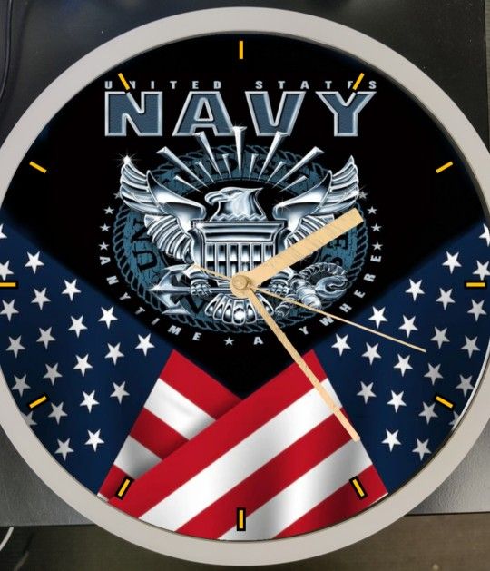 American Navy Led Wall Clock