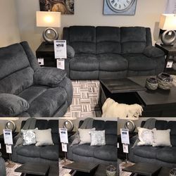 Draycoll Slate Reclining Living Room Set /couch /Sofa and Loveseat 
