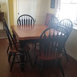 SOLID WOOD Dining Table & 6 Chairs