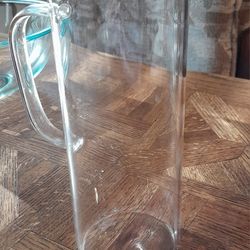 Hsei Glass Pitcher 50 oz / 1500 ml Water Carafe with Handles Hot/Cold Beverage Water Jar Glass Jug (missing Lid). 