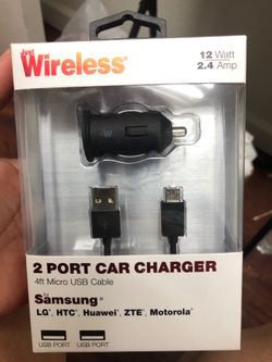 Just wireless 2 port car charger for Samsung, lg, thx, Huawei, Zte, Motorola