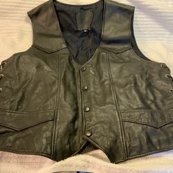 Leather Vest, Size Medium