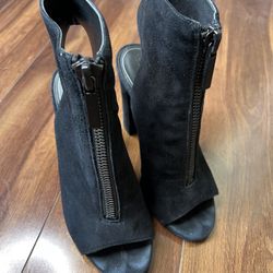 Black Open Toe Booties size 6M