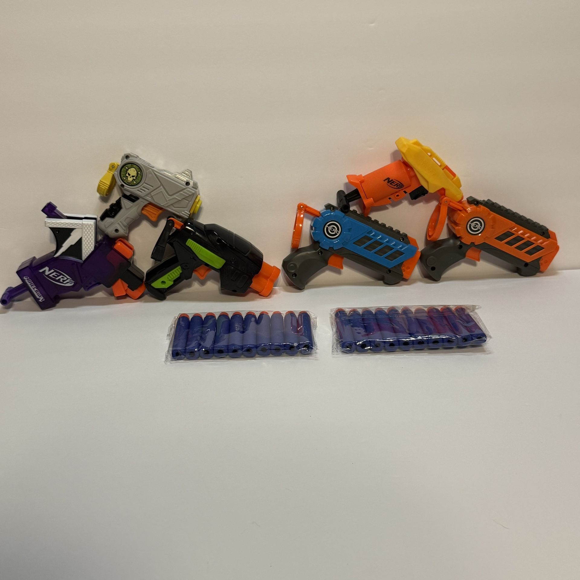 Lot of 6 Dart Guns & 20 Darts