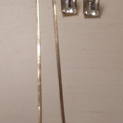 Cubic Zirconia Matching Necklace And Earrings Set