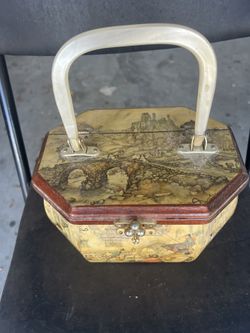 Vintage Anton pork Wooden Box Purse