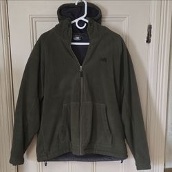 New Balance  Men's  XL Green  Hooded Full Zip  Fleece Jacket  100% Polyester