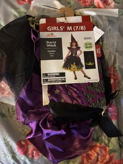 Girls Starry Witch Halloween Costume Size M 7/8