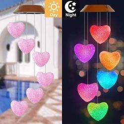 LED Solar Wind Chime Crystal Ball Lamp Color Changing Waterproof Light LOVE
