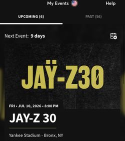 2 tickets Jay Z Reasonable Doubt Concert! $375 per ticket