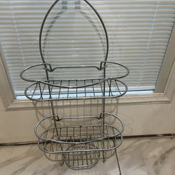 Metal 3 tier shower holder/hanging approx H25” W11”