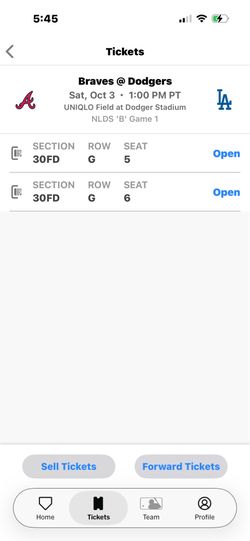 Dodgers Game 1 playoff tickets!!