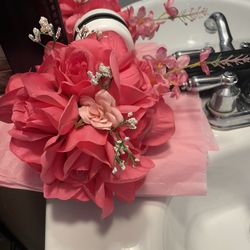 Corsage Wrist Bracelet &boutonniere Set