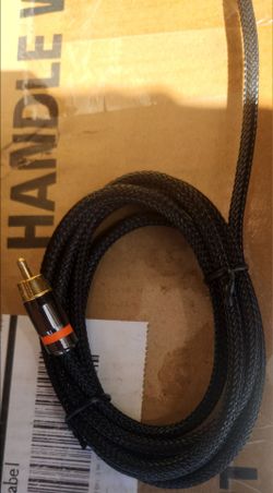 Coaxial Digital Cable with gold plated turbine ends  and Woven Nylon Casing 6Ft