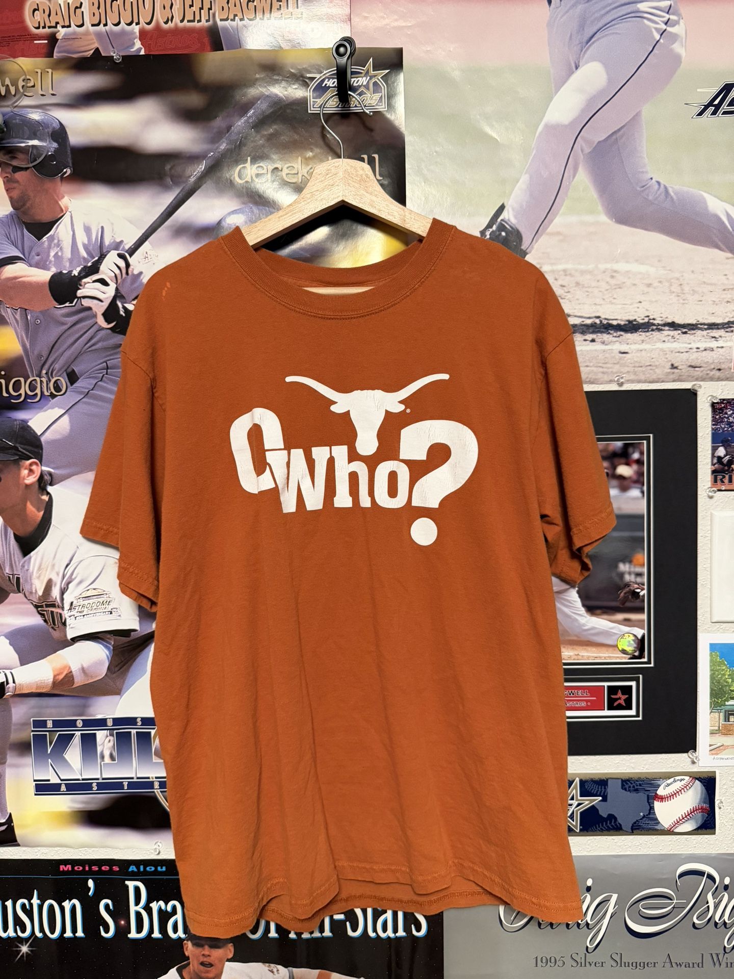 Vintage 2000’s University of Texas Longhorns O Who? T-Shirt Men’s Size L Orange