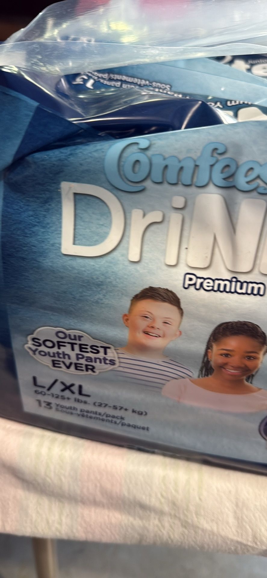 premium youth pants Juniors 12 Packs Of 13 Comfees Drinite L/XL 60 - 125 Lbs Pull Ups $48 12 packs for $48.00 24 packs for $96.00