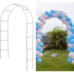 7.8ft White Wedding Arches, Bridal Party Decoration, Indoor Wedding Arch, Garden Arch Trellis for Climbing Plant Outdoor, 7.8Ft Wide x 6.4 Ft High