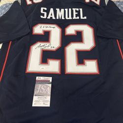 Astante Samuel Autographed NFL New England Patriots Football Jersey