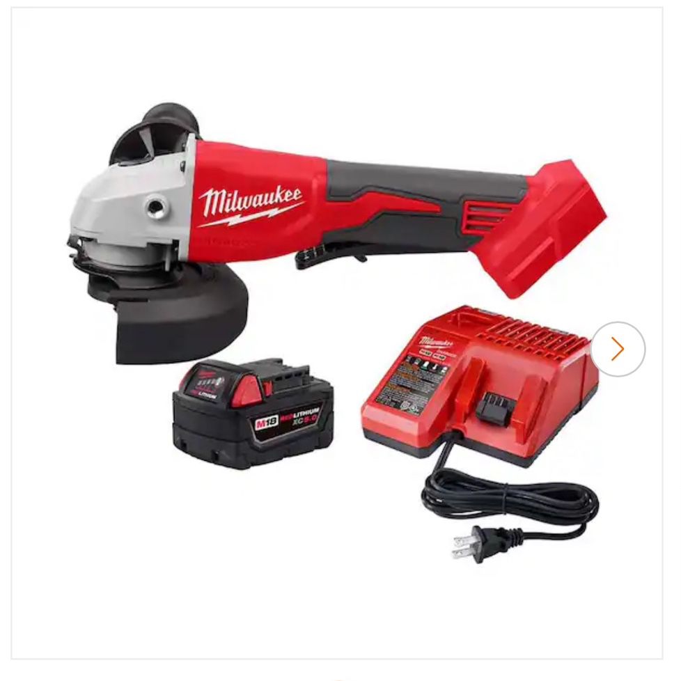 M18 18-Volt Lithium-Ion Brushless Cordless 4-1/2 in./5 in. Grinder with Paddle Switch with 5.0Ah Starter Kit (NEW)