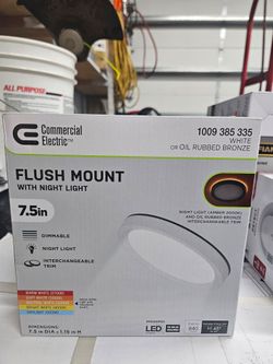 Commercial Electric 7.5in LED Flush Mount with Night Light