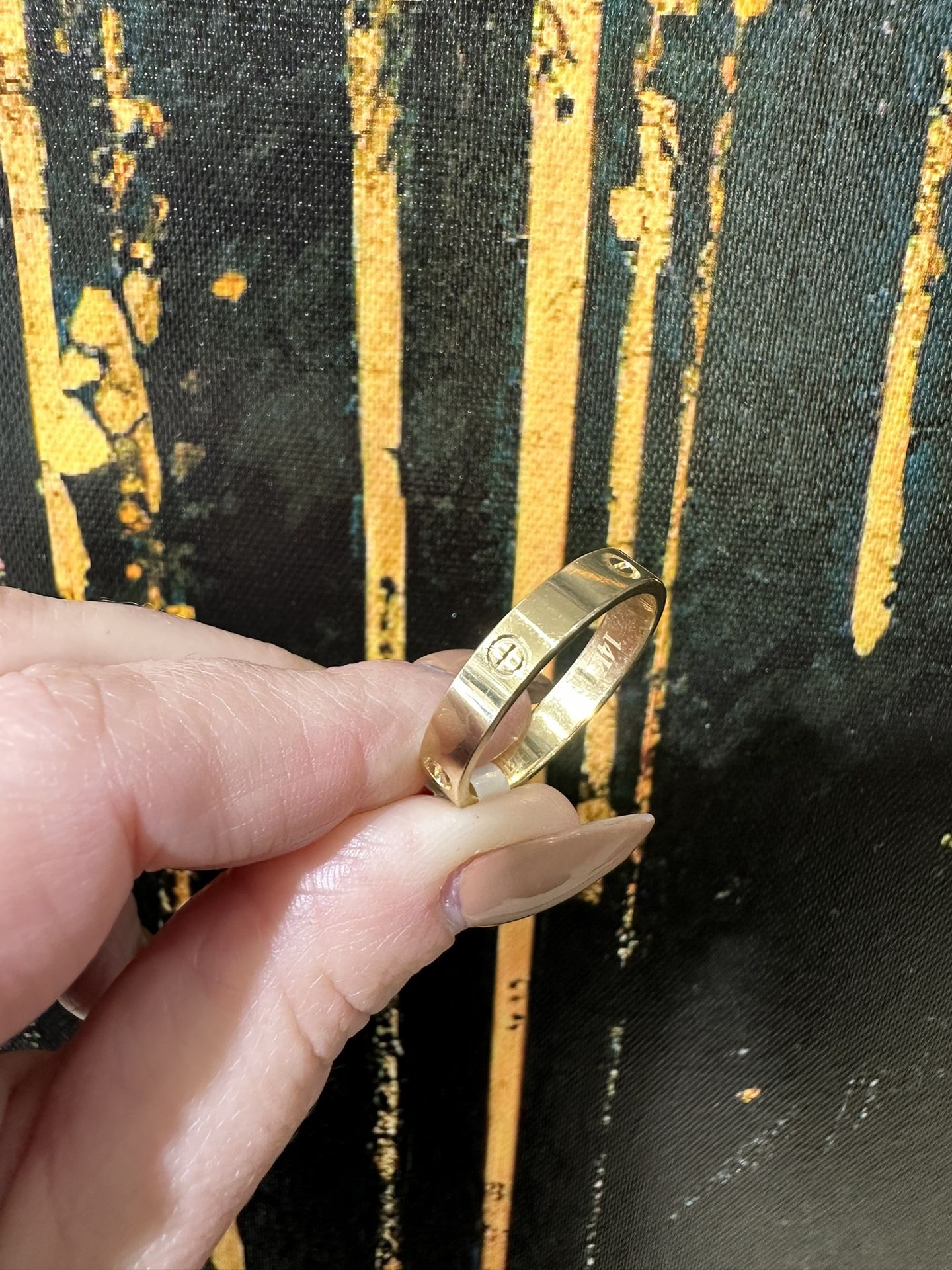 14k FANCY BAND RING