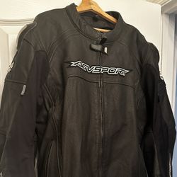 Agvsport Leather Motorcycle Jacket Size 50