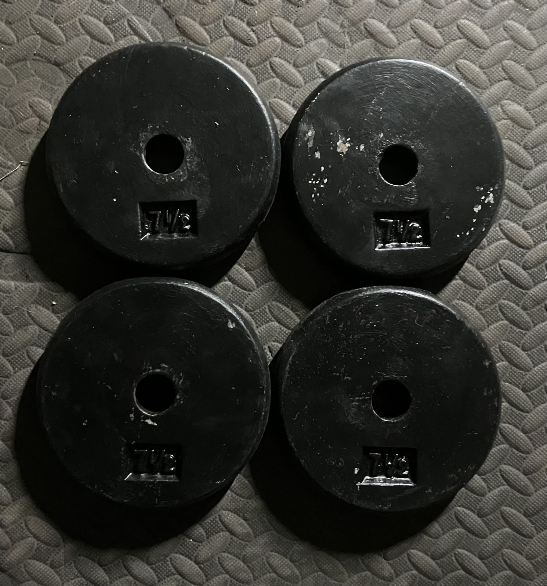 7.5lb x4 Standard 1" weight plates weights plate lb lbs Cast Iron 30lbs Total for Dumbbell Dumbbells Barbell bar