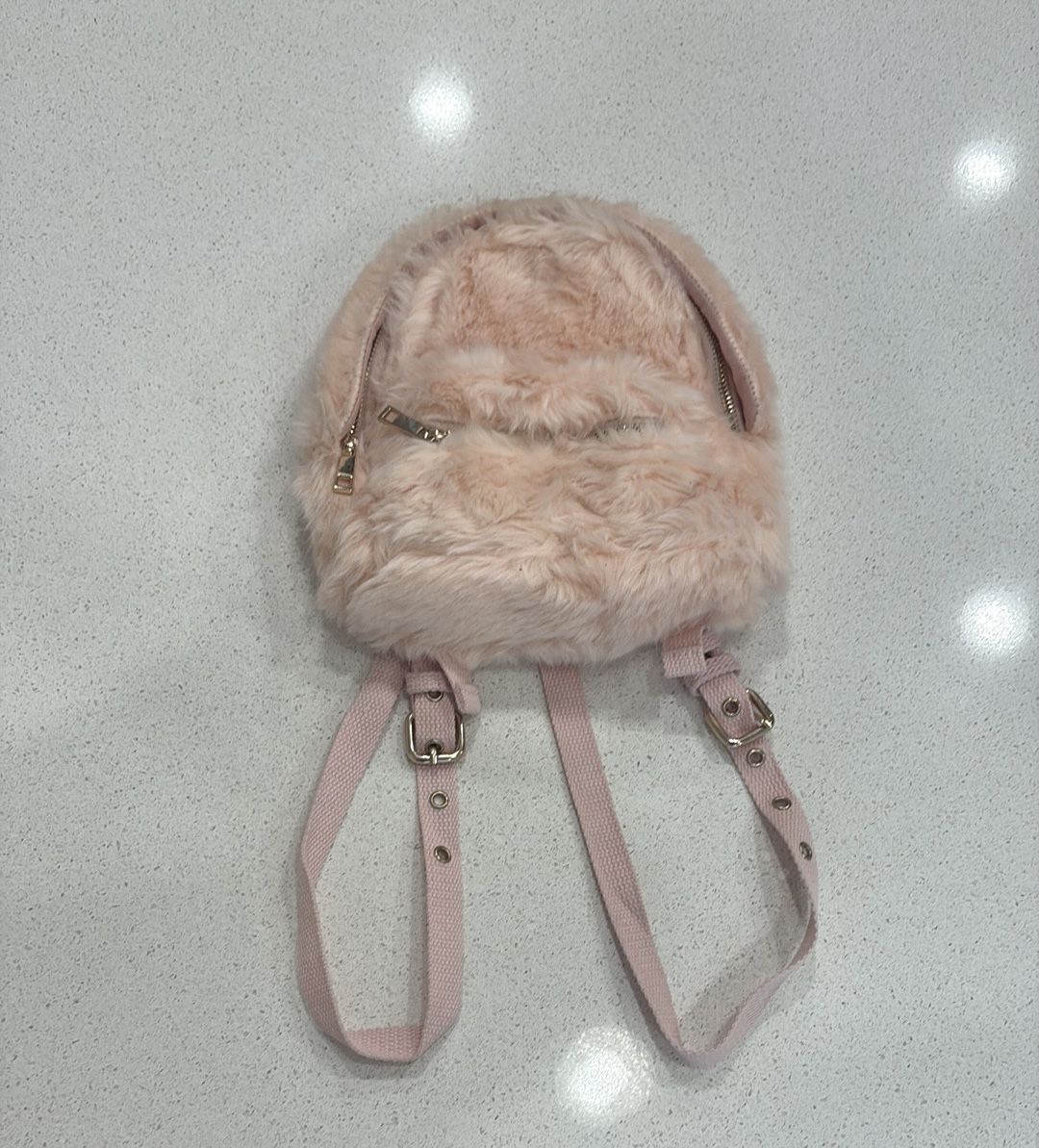 Pink Faux Fur Mini Backpack