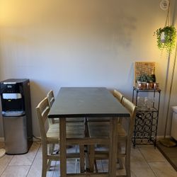 Dining Room Set, Wood Chairs, Hard Top Table, High Top 