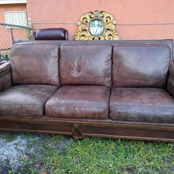 Vintage Leather Handmade Couch 