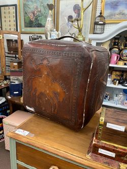 Western Leather Foot Stool