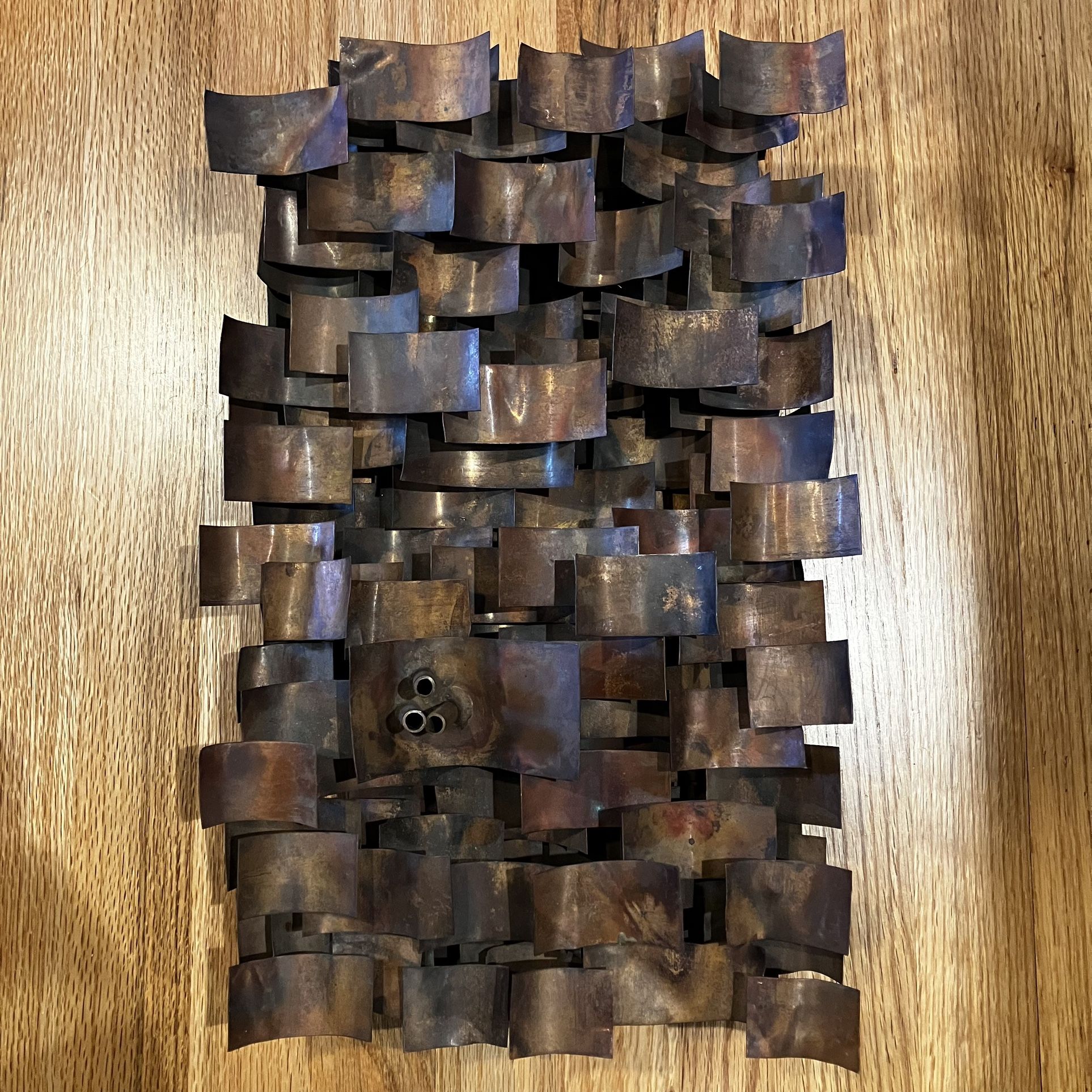 Vintage Mid Century Brutalist Copper Wall Art