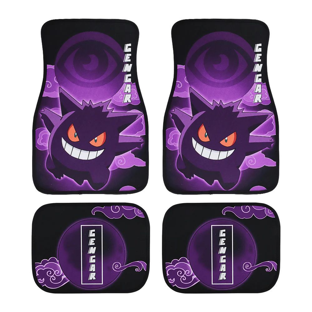 Brand New 4PCS UNIVERSAL POKEMON GENGAR Fabric Car Floor Mats Interior Carpets