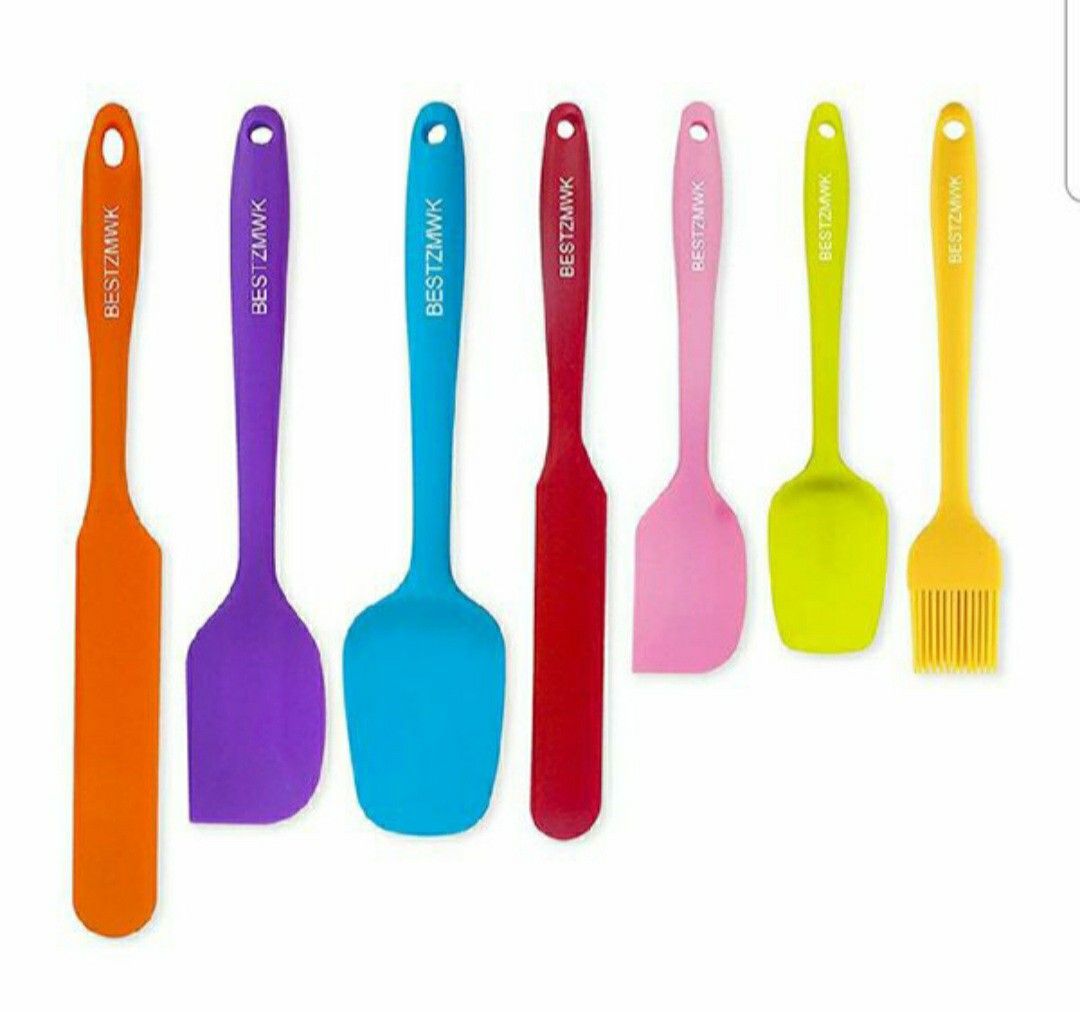 7 Spatulas Silicone Heat Resistant - Mini Rubber Spatula Set