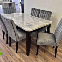 Dining Room Set Table and 6 Chairs Pascal 