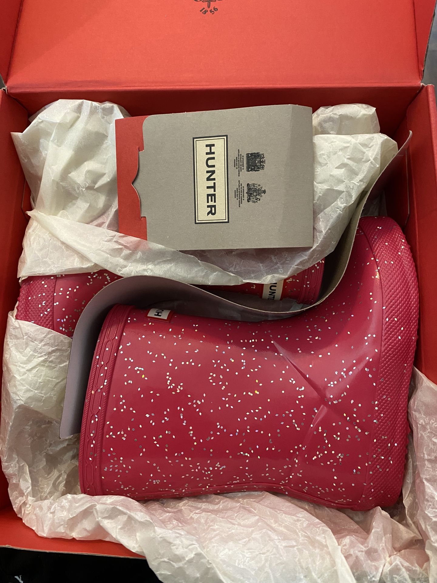 Pink Glitter Kid Rain Boots