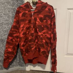 Bape Red Shark ABC Zip-Up Hoodie PONR (Fully Authentic) Size: XL