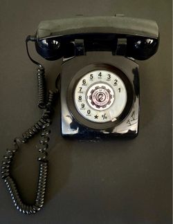 Black Rotary Phone with Original Cord